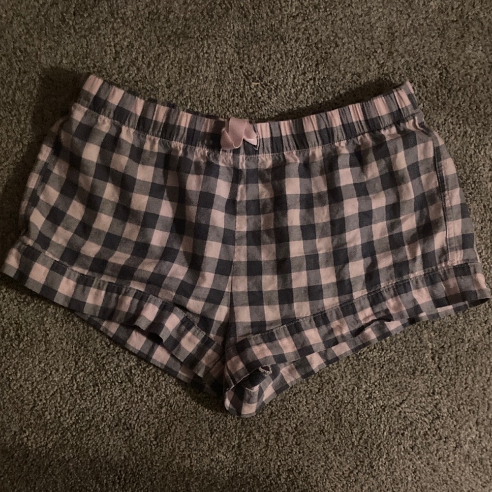 Victoria's Secret Pink and Blue Plaid Sleep Shorts